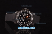 Rolex Explorer II Asia 2813 Automatic PVD Case with Black Dial and Black Rubber Strap - ETA Coating