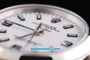 Rolex Oyster Perpetual Air-King Swiss ETA 2836 Automatic Movement Silver Case with White Dial and SS Strap