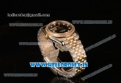 Rolex Datejust 37mm Swiss ETA 2836 Automatic Two Tone with Black Dial and Diamods Markers Diamonds Bezel