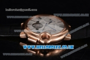 Cartier Ballon Bleu De Tourbillon Asia ST25 Automatic Rose Gold Case with Silver Dial and Black Leather Strap