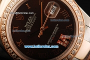 Rolex Datejust Oyster Perpetual Automatic Movement Steel Case with Roman Numeral Markers and Two Tone Strap