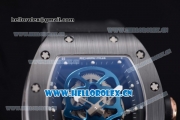 Richard Mille RM052 Miyota 9015 Automatic PVD Case with Skull Dial Dot Markers and Black Rubber Strap