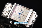 Franck Muller Conquistador Swiss Valjoux 7750 Automatic Movement Steel Case with White Dial and Numeral Markers-Steel Strap