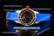 Richard Mille RM 60-01 Asia 2813 Automatic Rose Gold Case with Skeleton Dial and Blue Rubber Strap Rose Gold Bezel (EF)