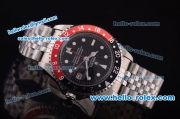 Rolex GMT Master Vintage Asia 2813 Automatic Full Steel with Black/Red Bezel and Black Dial-White Markers