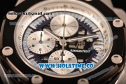 Audemars Piguet Rubens Barrichello Chrono Miyota Quartz Steel Case with PVD Bezel Stick Markers and Blue Skeleton Dial (EF)