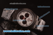 Rolex Daytona Chronograph Swiss Valjoux 7750 Automatic Brushed Full PVD with White Dial and Numeral Markers