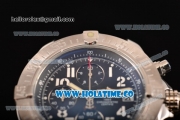 Breitling Avenger Seawolf Miyota Quartz Steel Case with Black Dial and Black Leather Strap - Arabic Numeral Markers