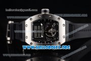 Richard Mille RM 69 Erotic Tourbillon Miyota 9015 Automatic Steel Case with Skeleton Dial Black Rubber Strap and Dot Markers