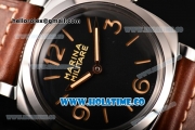 Panerai Radiomir 1940 3 Days Marina Militare Acciaio PAM 587 Clone P.3000 Manual Winding Steel Case with Black Dial and Yellow Stick/Arabic Numeral Markers (KW)