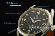 Omega Railmaster Automatic Movement Steel Swiss Coating Case with Black Dial and Green Markers