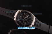 IWC Ingenieur Doppelchronograph Asia ST17 Automatic Steel Case with PVD Bezel and Black Dial - 7750 Coating