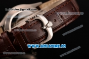 Rolex Cellini Time Asia 2813 Automatic Steel Case with Brown Leather Strap Stick Markers and Black Dial (BP)