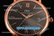 IWC Portofino Automatic Miyota 9015 Automatic Rose Gold Case with Black Dial and Stick Markers