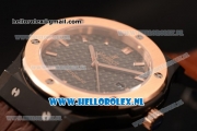 Hublot Classic Fusion 9015 Auto PVD/Rose Gold Case with Black Dial and Brown Leather Strap