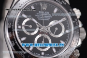 Rolex Daytona Chronograph Clone Rolex 4130 Automatic Stainless Steel Case/Bracelet with Black Dial and Stick Markers (BP)