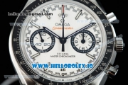 Omega Speedmaster Racing Master Clone Omega 9900 Automatic Steel Case/Bracelet White Dial With Stick Markers(JH)