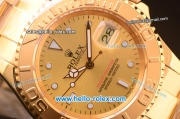 Rolex Yachtmaster Swiss ETA 2836 Automatic Full Gold with Gold Dial 10 Micron Plated-1:1 Original