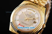 Rolex Day-Date II Automatic Movement Full Gold with Grey Dial and Stick Markers