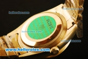 Rolex Day Date II Oyster Perpetual Automatic Full Gold with Black Dial and Diamond Bezel-ETA Coating