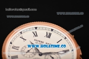 Ulysse Nardin Marine Chrono Asia Automatic Rose Gold Case with Roman Numeral Markers and White Dial