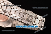 Audemars Piguet Royal Oak 41MM Asia 2813 Automatic Steel/Diamonds Case with White Inner Bezel and Diamonds Bezel (EF)