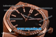 Audemars Piguet Royal Oak 41 Miyota 9015 Automatic Full Rose Gold with Black Dial and Diamonds Bezel (EF)