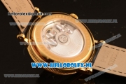 Breguet Classique Moonphase 9015 Auto Yellow Gold Case with White Dial and Black Leather Strap