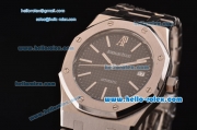 Audemars Piguet Royal Oak Swiss ETA 2836 Automatic Steel Case with Stick Markers Black Dial and Stainless Steel Strap