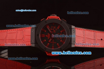 Hublot Big Bang Swiss Valjoux 7750 Automatic Ceramic Case with Black Dial and Red Markers