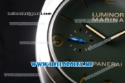 Panerai Luminor Marina 1950 3 Days PAM 033 Asia ST25 Automatic Steel Case with Green Dial and Grey Leather Strap Stick/Arabic Numeral Markers