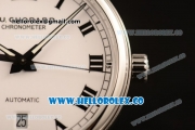 Chopard L.U.C 1937 Miyota 9015 Automatic Steel Case with White Dial and Black Leather Strap (AAAF)