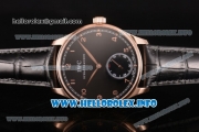 IWC Portuguese Asia 6497 Manual Winding Rose Gold Case with Black Dial and Arbaic Numeral Markers