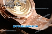 Patek Philippe Nautilus Miyota 9015 Automatic Rose Gold Case White Dial With Stick Markers Rose Gold Bracelet