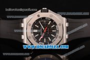 Audemars Piguet Royal Oak Offshore Diver Asia 2813 Automatic Steel Case with Black Dial and White Stick Markers Rubber Strap (EF)