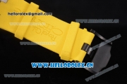 Audemars Piguet Royal Oak Offshore Diver Chronograph Clone AP Calibre 3126 Automatic PVD Case Yellow Dial Yellow Rubber Strap and Stick Markers (EF)