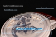 Ulysse Nardin Freak Automatic Steel/Diamond Case with White Dial and Brown Leather Strap (EF)