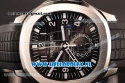 Patek Philippe Aquanaut Travel Time 9015 Auto Steel Case with Black Dial and Black Rubber Strap - 1:1 Origianl