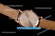 Cartier Rotonde De Miyota Quartz Rose Gold Case with White Dial Diamonds Bezel and Roman Numeral Markers