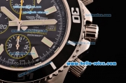 Breitling Superocean Chrono II Swiss Valjoux 7750-SHG Automatic Steel Case PVD Bezel with Steel Strap Black Dial Stick Markers-Yellow Hands 1:1 Original