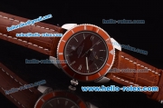 Breitling SuperOcean Automatic Movement Black Dial with Stick Marker and Brown Bezel-Brown Leather Strap
