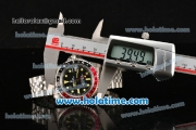 Rolex GMT Master Oyster Perpetual Automatic Movement ETA Case with Black/Red Bezel-Yellow Markers and Black Dial