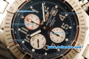 Breitling Super Avenger Chronograph Swiss Valjoux 7750 Automatic Movement Full Steel with Blue Dial and White Subdials-1:1 Original