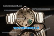 Cartier Ballon Bleu De Large Japanese Miyota 9015 Automatic Steel Case White Dial Roman Numeral Markers With Steel Bezel Steel Bracelet