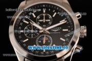 Longines Master Moonphase Chrono Miyota OS10 Quartz with Date Full Steel with Black Dial and Stick Markers