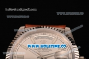 Rolex Day-Date Asia 2813/Swiss ETA 2836/Clone Rolex 3135 Automatic Steel Case with Silver Dial and Stick Markers (BP)