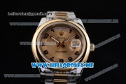 Rolex Day-Date II Asia Automatic Two Tone Case/Bracelet with Yellow Gold Dial and Arabic Numeral Markers