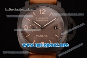 Panerai Luminor Marina 1950 3 Days PAM 386 Clone P.9000 Automatic PVD Case with Brown Dial and Brown Leather Strap - 1:1 Original (SF)