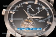 Vacheron Constantin Patrimony Tourbillon Swiss ETA 2824 Automatic Steel Case with Black Dial and Diamonds Markers