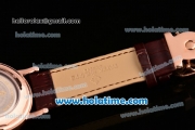 Patek Philippe Grand Complitcations Asia 2813 Automatic Rose Gold Case with Brown Leather Strap Rose Gold Dial and Stick Markers